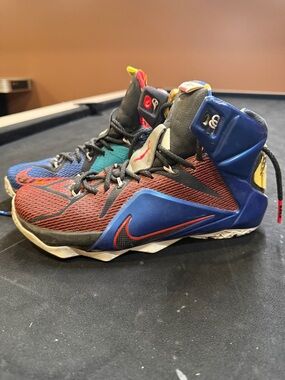 Nike Men’s Multicolor High-Top Basketball Sneakers - Red/Blue/Black/Teal/Yellow